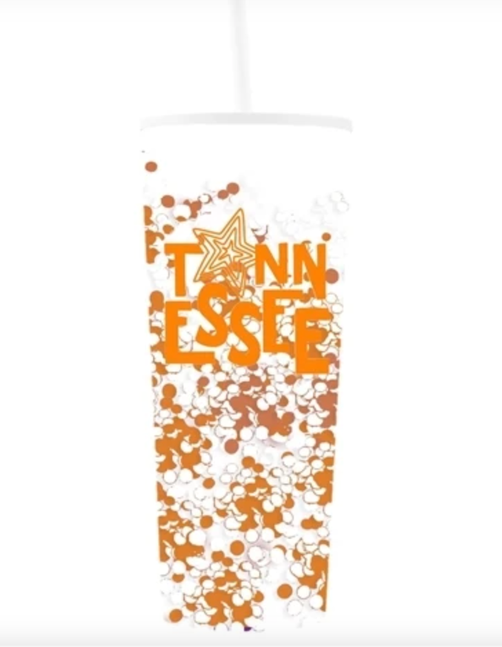 * Tennessee Straw Tumbler Orange Glitter