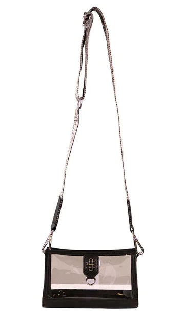 Black Leather Clear Crossbody Bag
