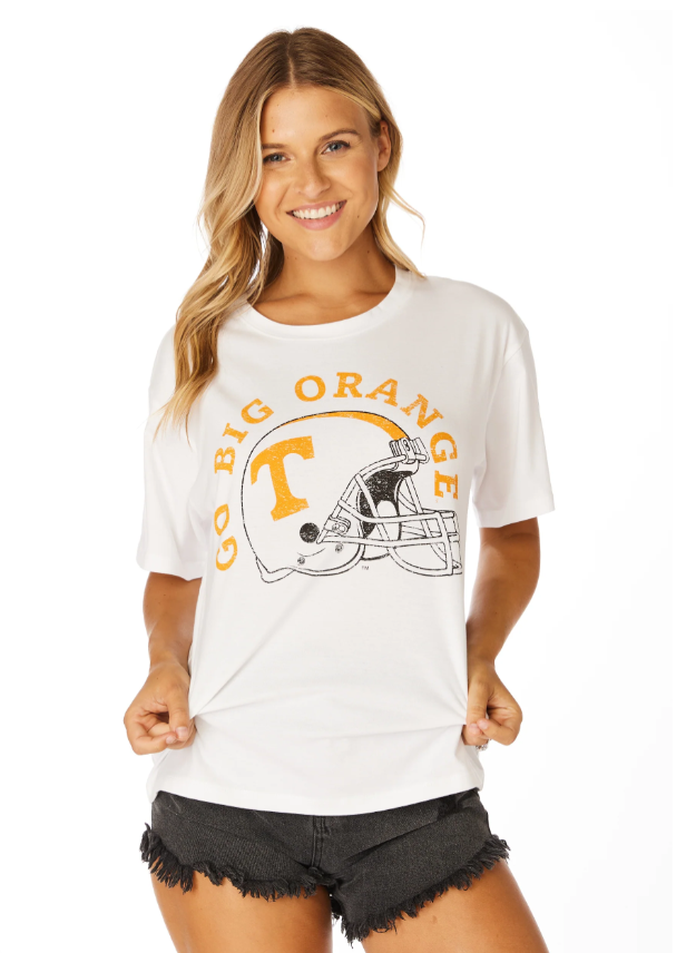 The Go Big Orange Helmet Boyfriend Tee