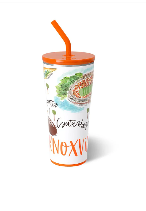 Saturdays in Knoxville Straw Tumbler