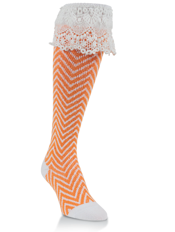 Spirit orange and white Knee High Socks