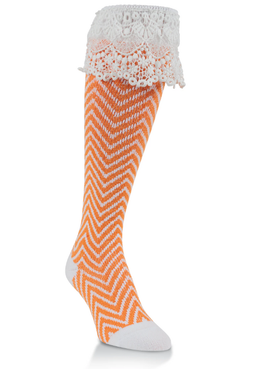Spirit orange and white Knee High Socks