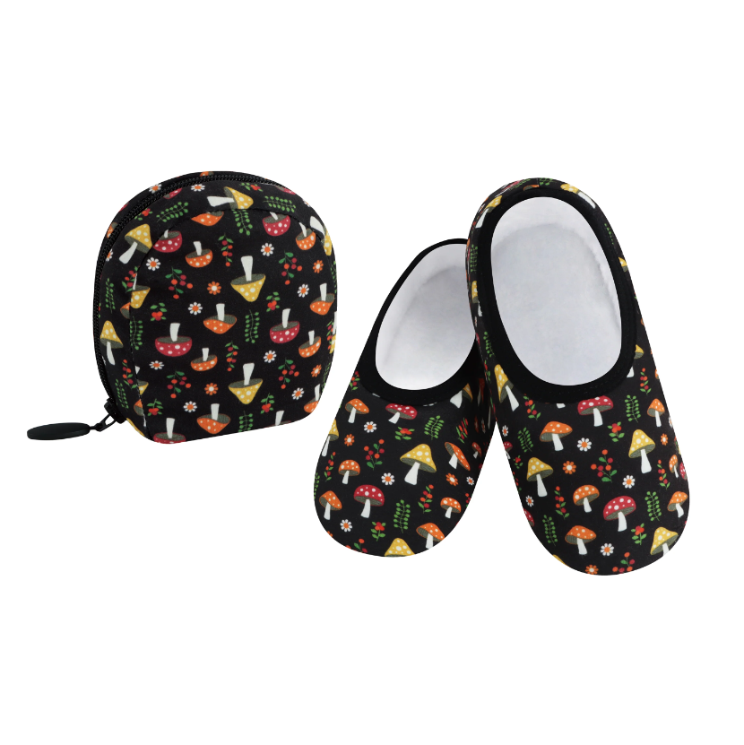 . POLKA DOT MUSHROOM SKINNIES WITH POUCH