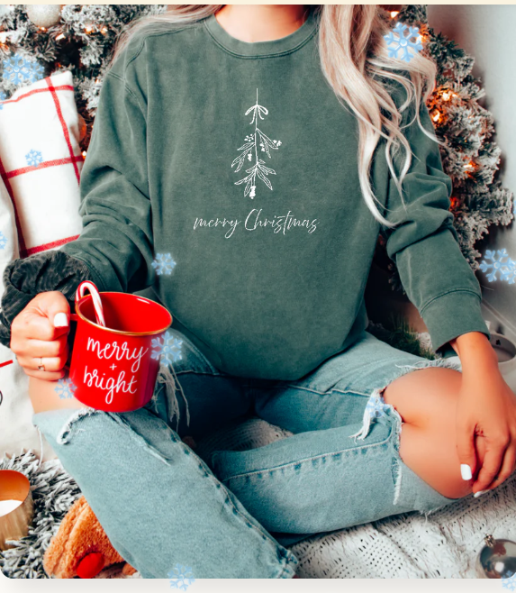 Mistletoe Merry Christmas Crewneck Sweatshirt