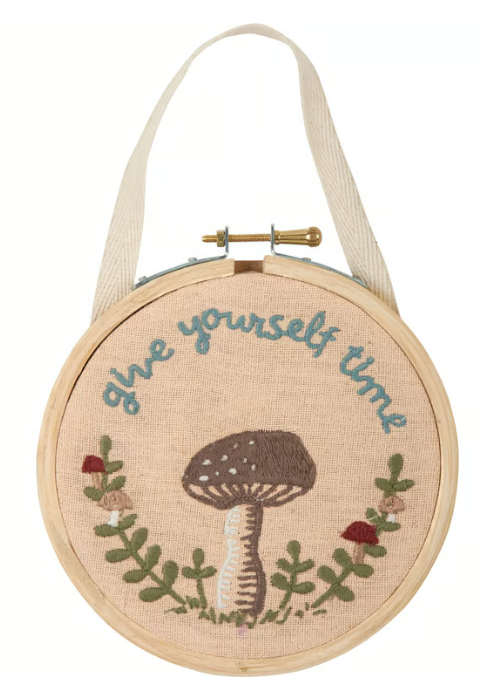 Give Yourself Time Hand Embroidered Hoop