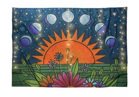 Moon Phases Lighted Tapestry
