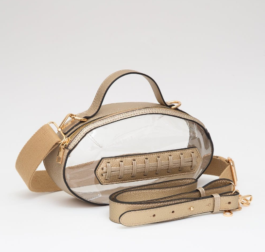 Clear Gameday Football Stitch Crossbody Bag