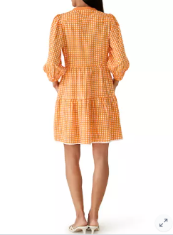 Cooper orange and white Gingham Dress