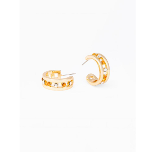 Georgina Orange and White Earrings