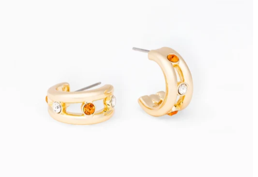 Ellison Orange and White Earrings