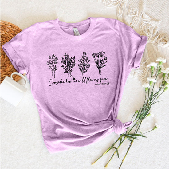 Wildflowers heather lilac tee