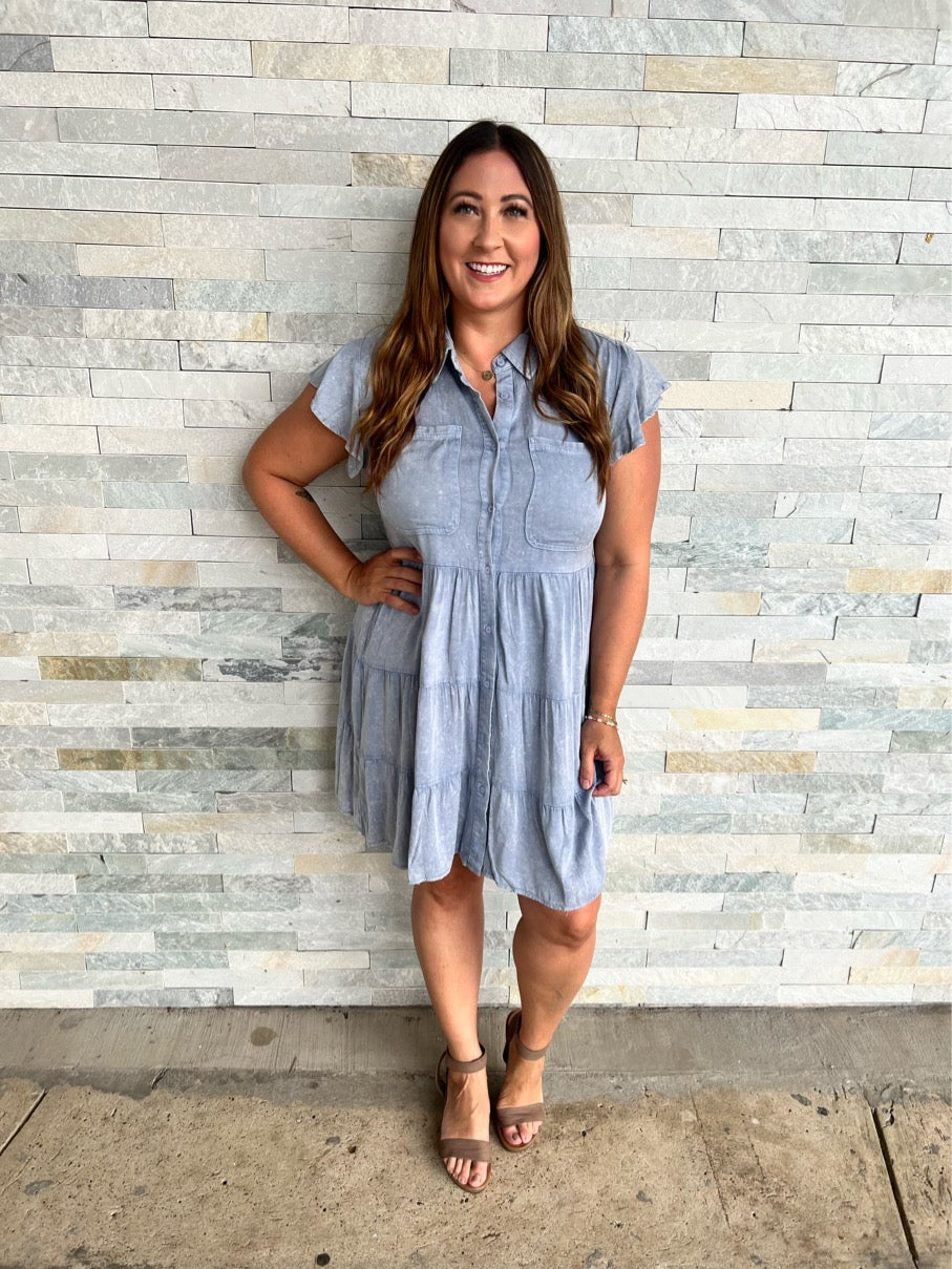 * The One I Loved Denim Button Down Dress