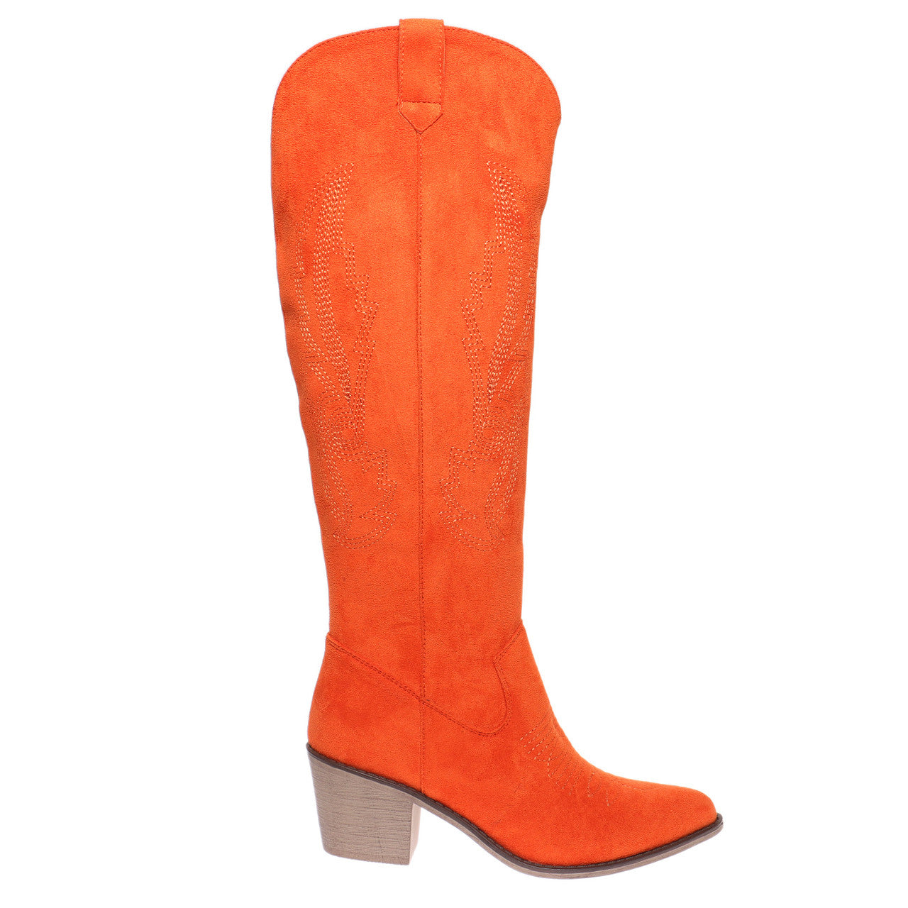 Orange Suede Tall Boot