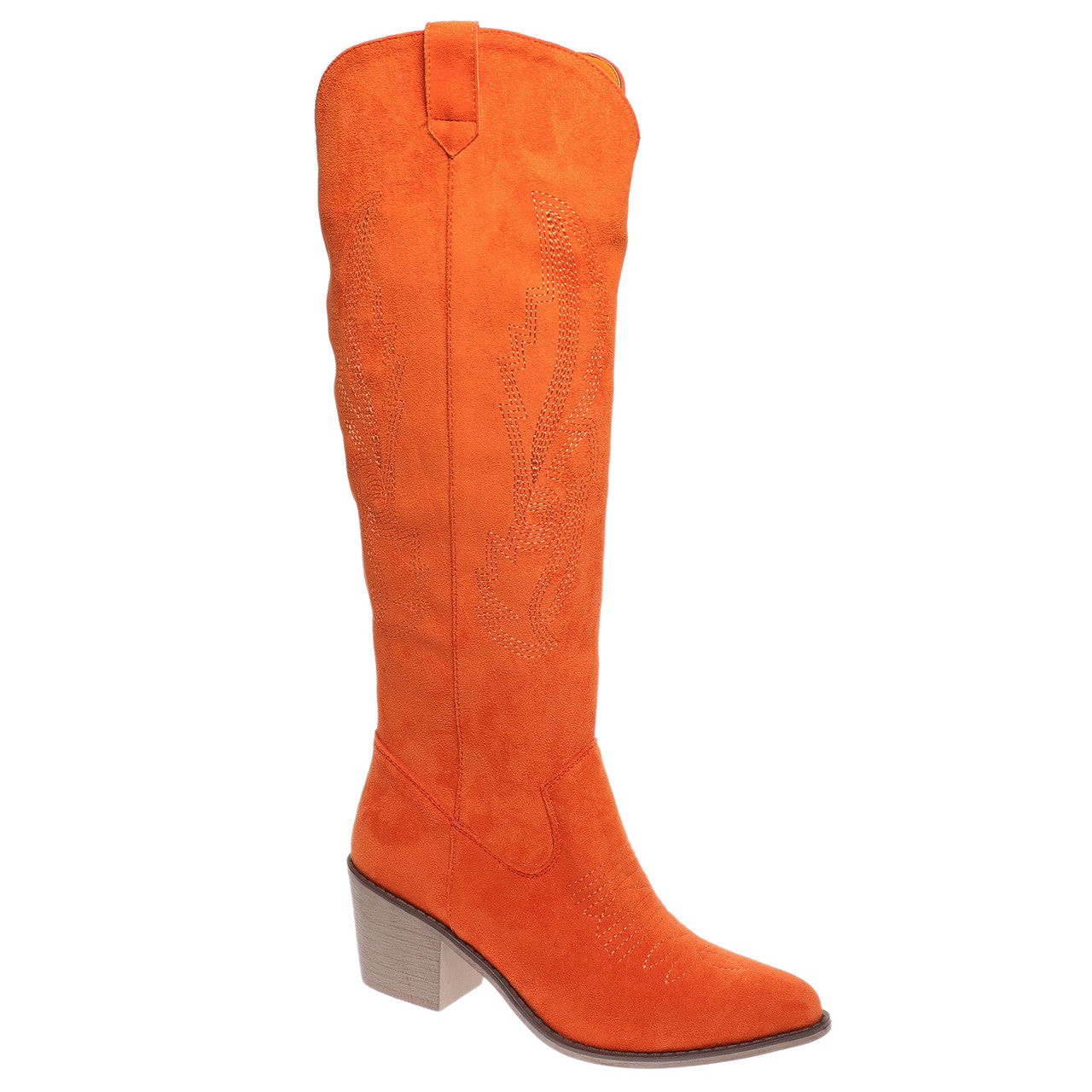 Orange Suede Tall Boot