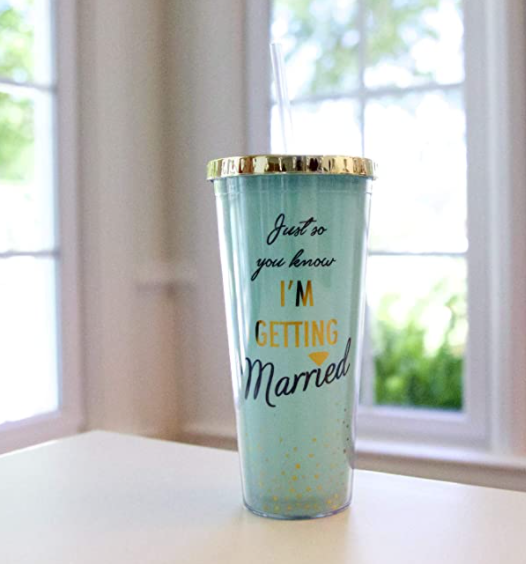Mary Square Wedding Straw Tumbler Southern Bliss Boutique