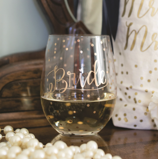 * Bride Stemless Wine Glass