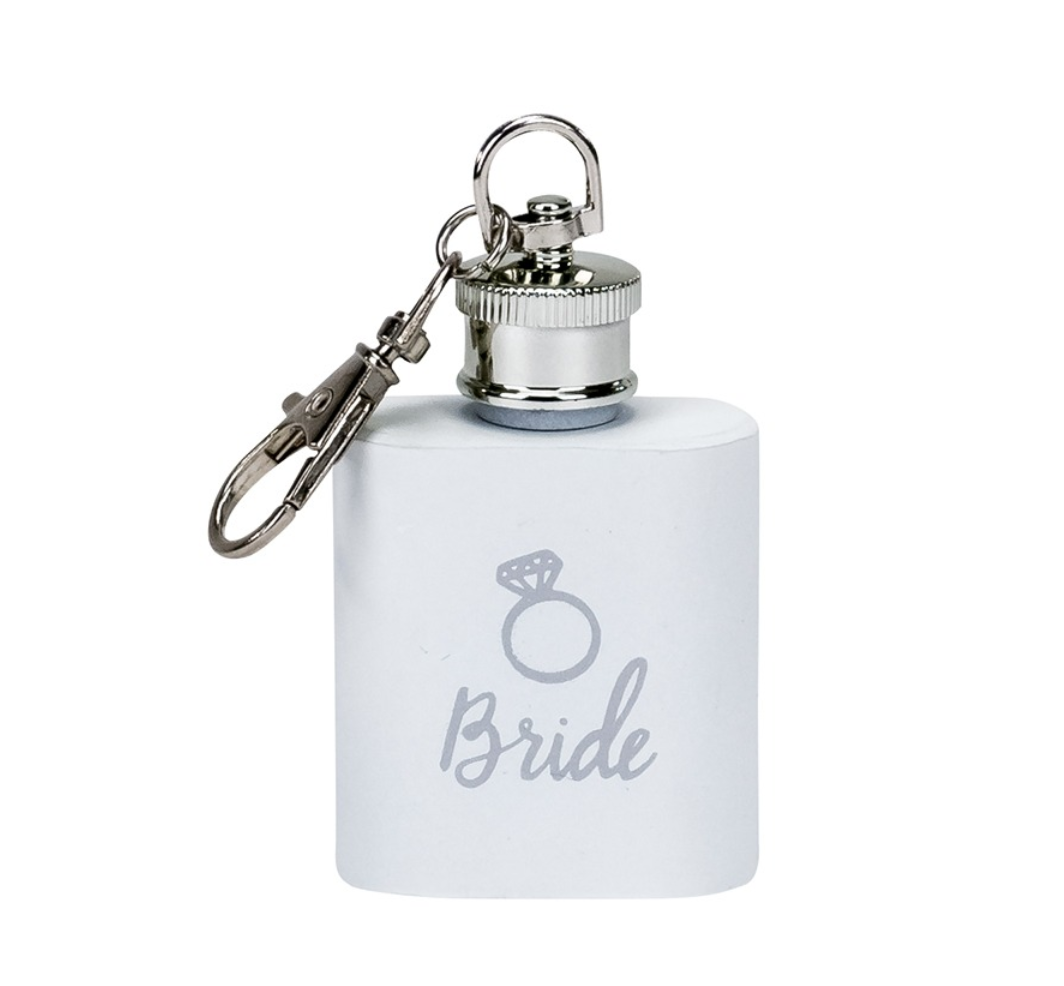 . Bride Key Ring Flask