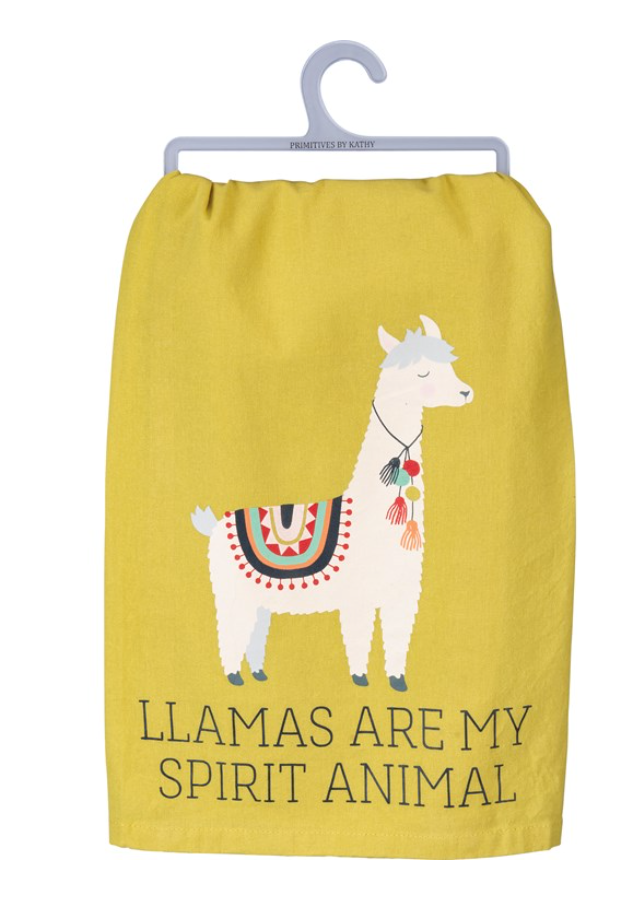 Load image into Gallery viewer, * Llamas are My Spirit Animal Kitchen Towel
