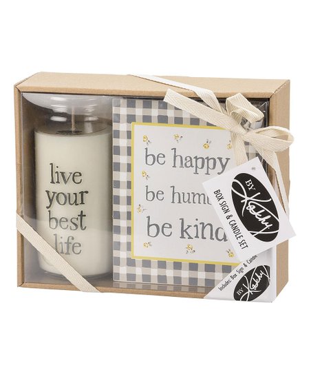 * Box Sign Candle set- Be Happy