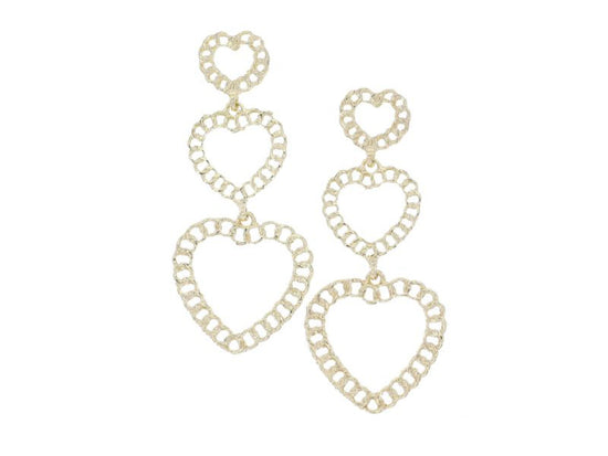 . Gold Chain Open Heart Earrings