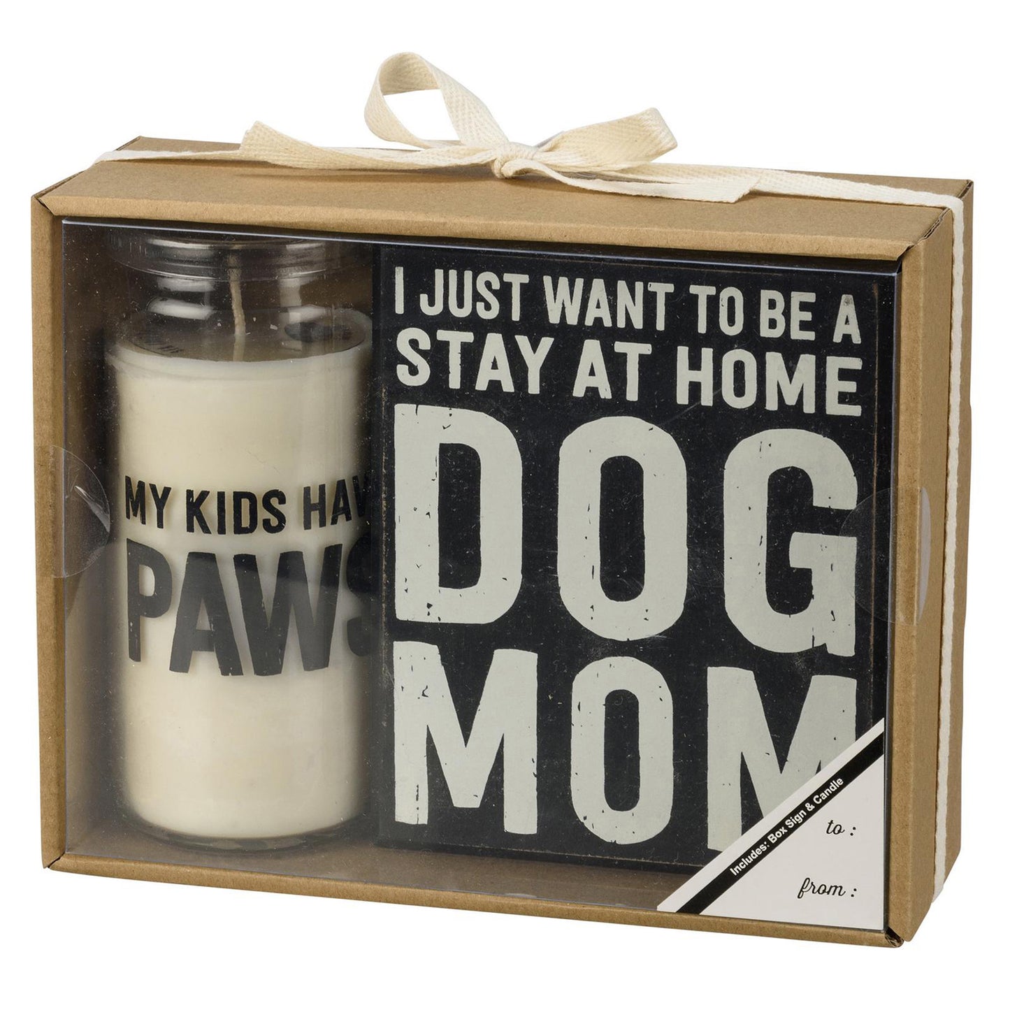 * Sign and Candle Set - Dog Mom