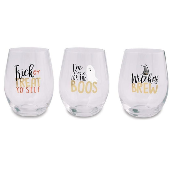 . Halloween Stemless Wine Glass