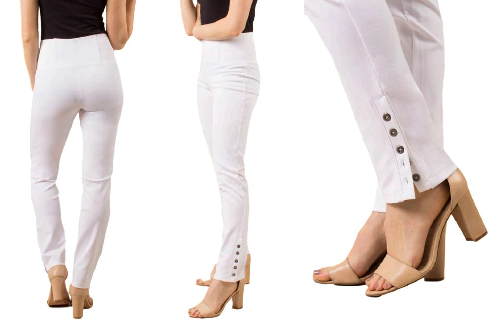 * Simply Noelle Ponte Straight Button Pant