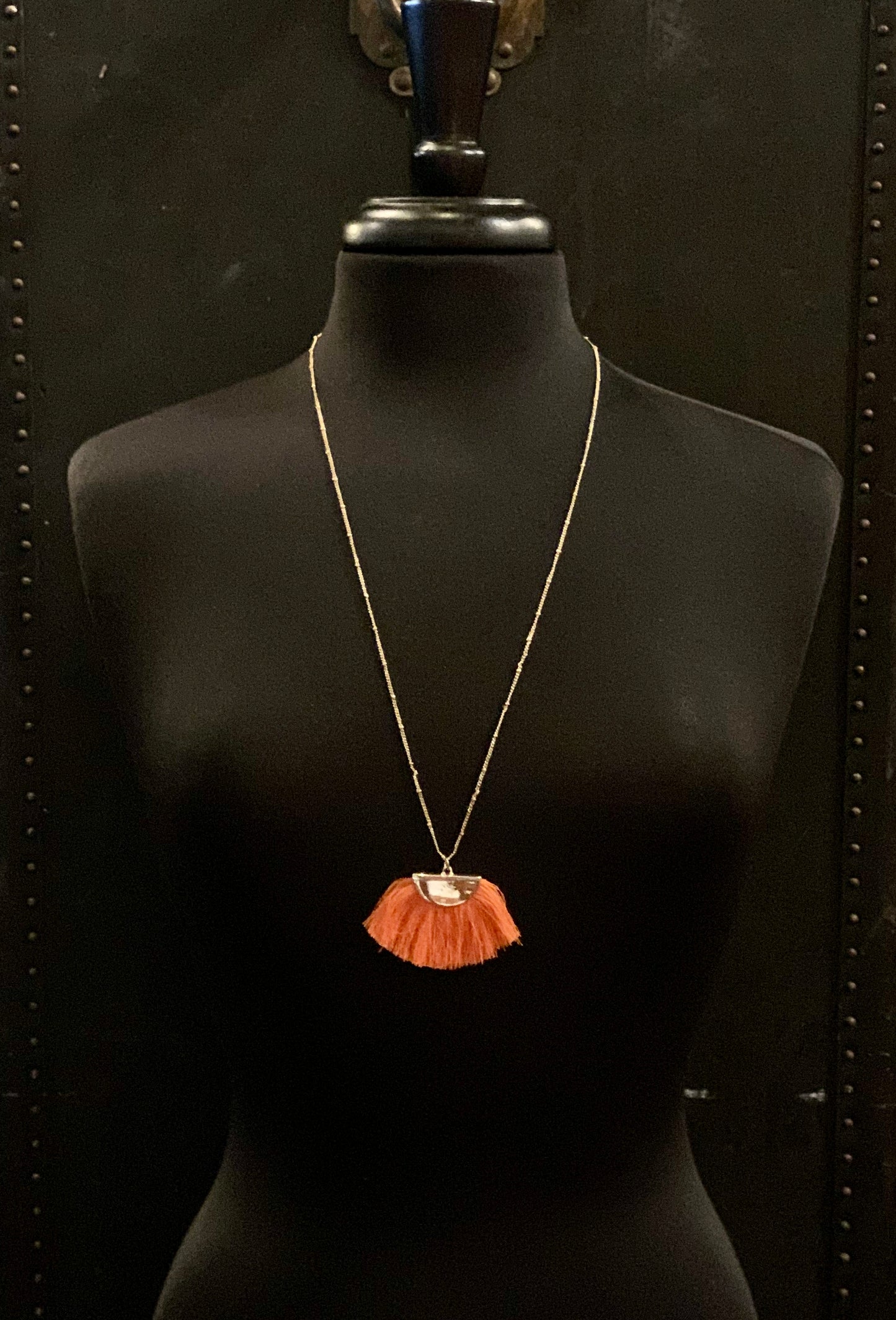 * Orange Tassel Necklace