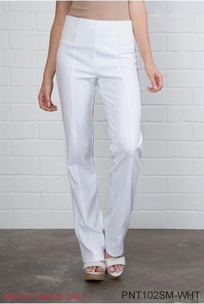 - Simply Noelle Ponte Slack Pant in White XXL - Simply Noelle Ponte Slack Pant in White XXL
