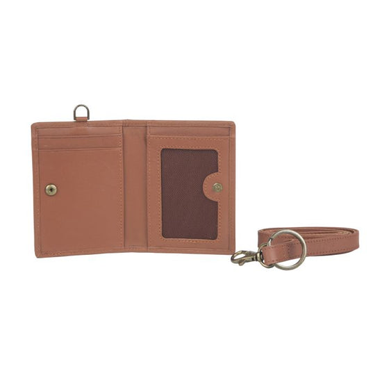 * Cowhide Credit Card Holder with Lanyard