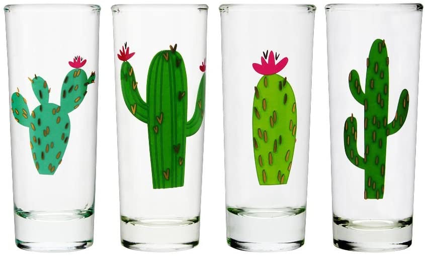 .Set of 4 cactus shot glasses