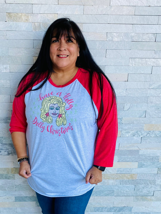 Holly Dolly Christmas Raglan