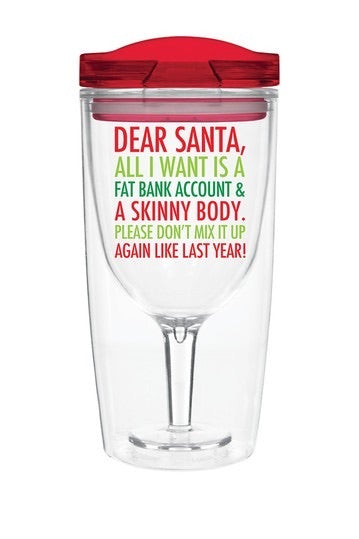 Dear Santa Wine Tumbler