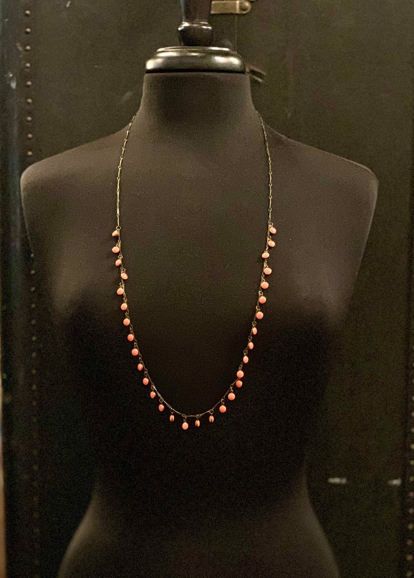 Orange Coral Beaded Necklace