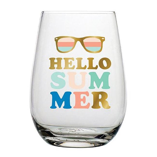 Load image into Gallery viewer, . Hello Summer Stemless Wine Glass
