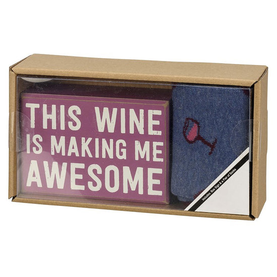 * Box Sign Sock Set - Wine